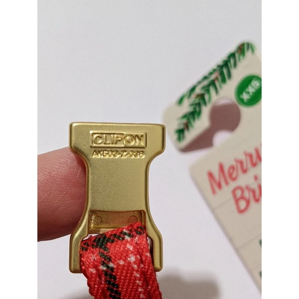 3/$20 XXS new PetSmart dog puppy festive collar red gingham glitter bow